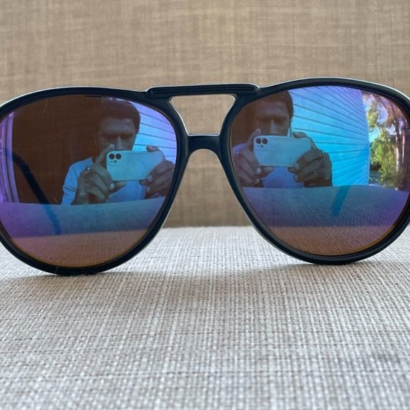 Other - Classic Optical Men Sunglasses Blue Mirror Lenses Black Frame Eye Wear Shades